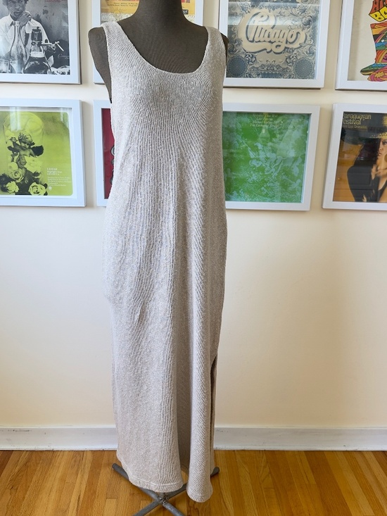 Cecile benac Dresses & Skirts - Vintage Oatmeal Knit Maxi Dress | Minimalist Sleeveless Sweater | 90s Coastal